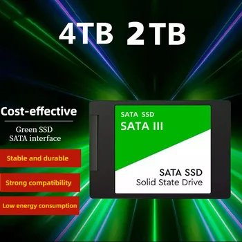 Нов SSD Sata 1 TB И 2 TB Твърд Диск Sata3 2.5 Инча 4 TB SSD TLC 500 MB/s. Вътрешни Твърди Дискове За Преносими компютри и Настолни компютри 2023 - Изображение 1  