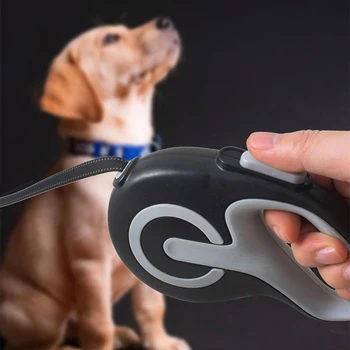 Нов преносим разтегателен каишка за кучета с противоплъзгаща се дръжка, надеждна въже за разходки на домашни кучета, аксесоари, за кучета - Изображение 2  