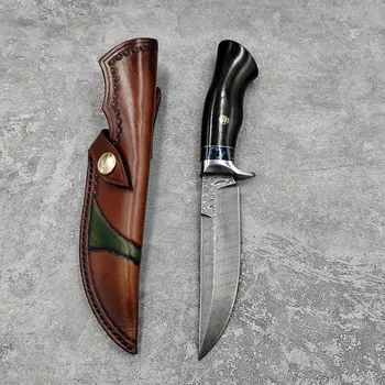 Нов прием на 290 слоеве на Нож от Дамасской стомана прави Тактически Нож Нож Нож за оцеляване в къмпинг и Ловен нож на открито EDC Инструмент - Изображение 1  