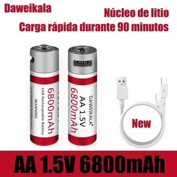 Нови USB AAA Акумулаторни батерии от 1,5 5500 mah литиево-йонна батерия за дистанционно управление с мишката, електрическа играчка батерия + Кабел Type-C - Изображение 2  