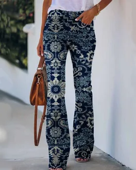 Нови дамски дънки Spicy Girls Slim Fit Модни панталони големи размери Прости и универсални Секси панталони големи размери, с широки штанинами - Изображение 2  