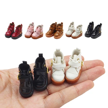 Нови ежедневни обувки OB11 с високо берцем, Кожени Куклени обувки BJD 1/12 за Министерството на отбраната, Куклени ботуши Obitsu11-GSC-YMY body9 - Изображение 2  