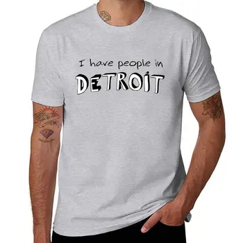 Новите тениски I have people in Detroit, тениски с графичен дизайн, спортни тениски, спортни ризи, прости бели тениски, мъжки - Изображение 1  