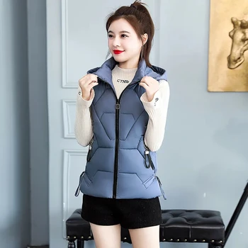 Памук жилетка, дамски къс корейската версия, в есенно-зимната приталенная памучен яке, жилетка, студентски жилетка, яке удебелена - Изображение 2  