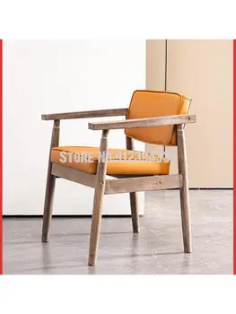 Просто стол от масивно дърво в скандинавски стил, кабинет, офис, къща, президентское стола, луксозна маса за хранене, стол с облегалка от микрофибър - Изображение 2  