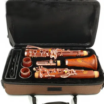 Професионален кларинет от палисандрово дърво Bb/клавиш Klarnet M16 с покритие от розово злато - Изображение 2  