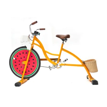 Професионален стационарен велосипед с жива подсветка Human Power Party Atmosphere с оранжеви педали EXI - Изображение 1  