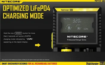 Професионално зарядно устройство Nitecore D2 AA / AAA / MILENA / C, захранван от мрежата - Изображение 2  