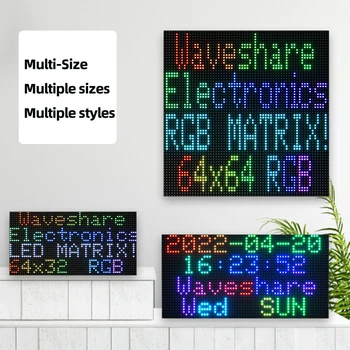 Пълноцветен led матрица на панела RGB С регулируема яркост, модул за показване на екрана 64x64 пиксела, интерфейс HUB75 за Raspberry Arduino - Изображение 2  