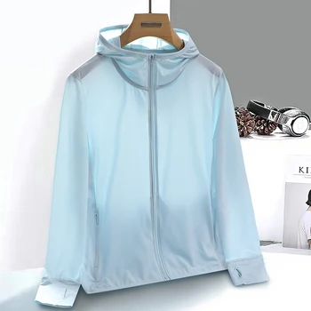 РАЗБОРЧИВЫЕ летни палто с защита от UV-лъчи UPF 50 +, дамски ультралегкая спортни дрехи, ежедневни якета са с качулка, дамски яке-ветровка - Изображение 1  