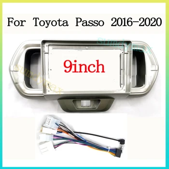 Рамка на предния панел на радиото в колата 2 Din за Toyota Passo 2016-2020 За монтаж стерео, комплект за монтаж на панел на арматурното табло - Изображение 1  