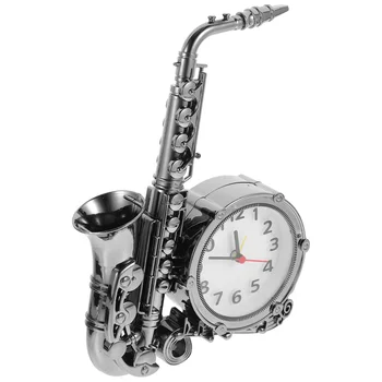Ретро alarm clock, декоративен часовник, нощни и настолни часовници във формата на саксофон - Изображение 2  