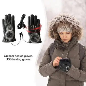 Ръкавици с бързото изгаряне на USB, топлинни ръкавици за ръце с електрически нагревател, водоустойчив ски ръкавици с топъл USB за целия пръст за езда - Изображение 2  