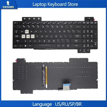 САЩ За ASUS TUF FX505 FX505DY FX505DT FX505GM FX705 FX95G FX95DU FX705DY FX705GM Клавиатура на лаптоп с подсветка на английски език за лаптоп - Изображение 1  