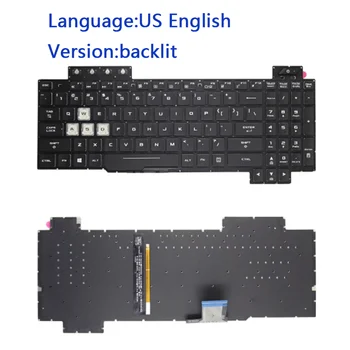 САЩ За ASUS TUF FX505 FX505DY FX505DT FX505GM FX705 FX95G FX95DU FX705DY FX705GM Клавиатура на лаптоп с подсветка на английски език за лаптоп - Изображение 2  