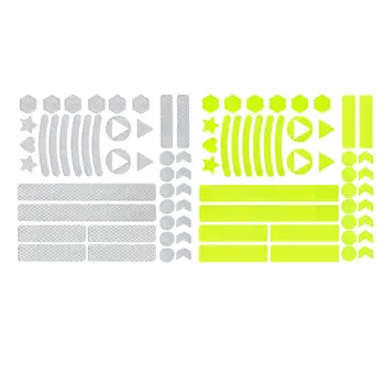 Светлоотразителни Стикери Отразяваща лента интензивна война Самозалепващи етикети Апликация за гуми Декоративна лента за каране на велосипед по планински път - Изображение 1  