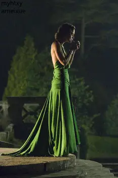 Секси прости вечерни рокли на Русалка 2023 Шифоновые абитуриентски рокли за спагети презрамки с V-образно деколте и отворен гръб Вечерна рокля по поръчка Robe De Soiree - Изображение 2  