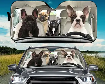 Семейството на Френски Булдог, Управление на Автомобилен сенника, Автоматичен Козирка За Кучета, Авто Козирка, Предното стъкло на колата, автоаксесоари, любители на кучета - Изображение 1  