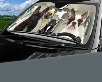 Семейството на Френски Булдог, Управление на Автомобилен сенника, Автоматичен Козирка За Кучета, Авто Козирка, Предното стъкло на колата, автоаксесоари, любители на кучета - Изображение 2  