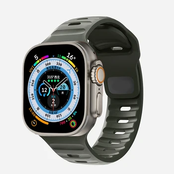 Силиконов Ремък За Apple Watch Band 44 мм 40 мм 45 мм 41 мм и 49 мм 42 мм 38 мм 44 45 мм гривна iwatch Ultra series 7 se 3 4 5 6 8 каишка - Изображение 1  