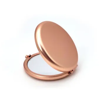 Складное огледало за грим, мини-кръгло златното карманное двустранно компактно козметично огледало за грим с подарък за ръце - Изображение 1  