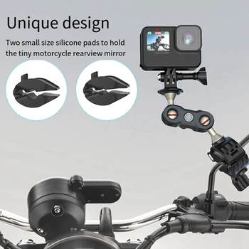 Скоба за мотоциклет и велосипед с двойно топка глава Магията на Arm за екшън камерата Gopro 12 Резервни Аксесоари - Изображение 2  