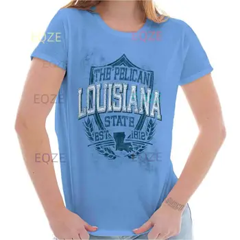 Спомен с мотото на щата Луизиана дамски Туристически тениски LA Дамски тениски - Изображение 1  