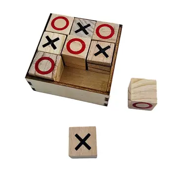 Стратегически настолни игри на ръчно изработени тик-так-палеца, настолна играчка XO за забавление - Изображение 2  