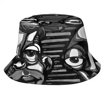 Страхотна лятна шапка унисекс, солнцезащитная шапка, черно-бяла фигура, арт-дизайн - Изображение 1  