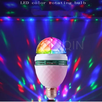 Сценична Лампа E27 RGB LED Лампа Магически Топка Въртяща се Лампа Малка Вълшебна Лампа Контрол на Звука Лампа-Светкавица KTV С Цветна Светлина - Изображение 1  