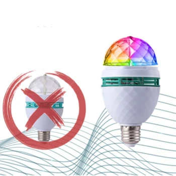 Сценична Лампа E27 RGB LED Лампа Магически Топка Въртяща се Лампа Малка Вълшебна Лампа Контрол на Звука Лампа-Светкавица KTV С Цветна Светлина - Изображение 2  