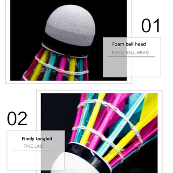Топки за бадминтон Професионални Цветни топки за бадминтон за тренировки Воланы Трайни аксесоари за тренировки по бадминтон - Изображение 2  