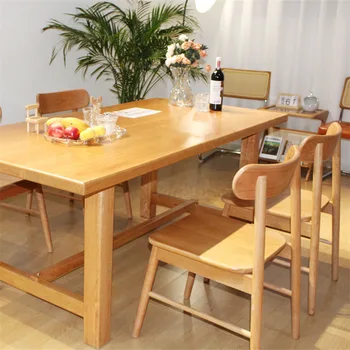 Трапезария стол от масивно дърво в скандинавски стил, черешово дърво, Модерен минималистичен домашен стол за хранене, японски трапезария стол от масивно дърво - Изображение 2  