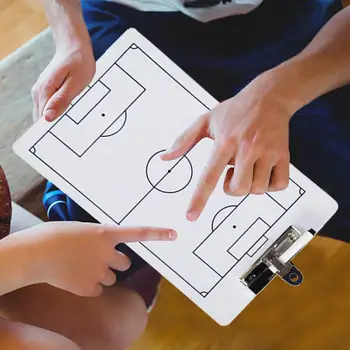 Футболна тренерская дъска Тренировочная дъска Преносим суха маркер за заличаване Двустранен футболен таблетка за изготвяне на стратегия за състезанието - Изображение 1  