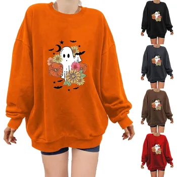 Хелоуин Есенните и зимните модни дамски блузи, пуловер, hoody, голяма дамско яке, пуловер с цип, дамски плетива, през цялата - Изображение 1  
