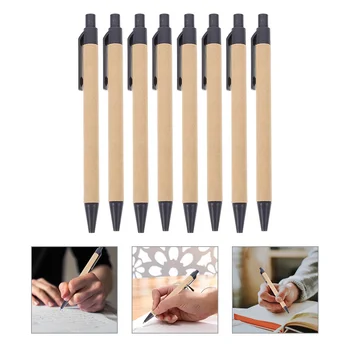 Химикалка писалка, 8 бр., офис обемни химикалки за писане в клас, приказно училище, ергономични, многофункционални, черни - Изображение 1  