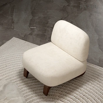 Японски дизайнерски стол за почивка на семейството, столове за дневна със скандинавски минимализме от масивно дърво, Едноспален диван С облегалка за тераси, двоен Разтегателен диван, фотьойл - Изображение 1  