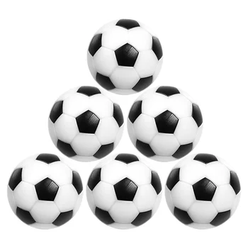 играчки за настолен футбол 6шт, малки футболни топки за мини футбол, черно-бели топки за настолен футбол (32 мм) - Изображение 1  