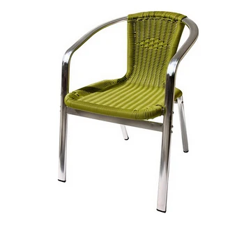 уличен метален стол в бамбукова дръжка, стил, Градинска мебел - Изображение 1  