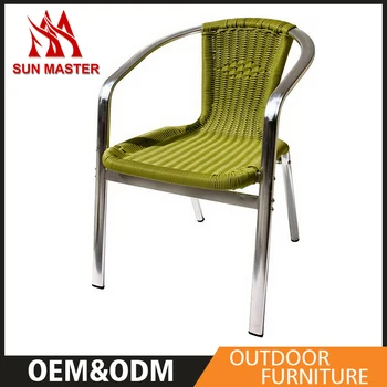 уличен метален стол в бамбукова дръжка, стил, Градинска мебел - Изображение 2  